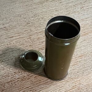 Vintage drab Olive Green Metal Canister military use??